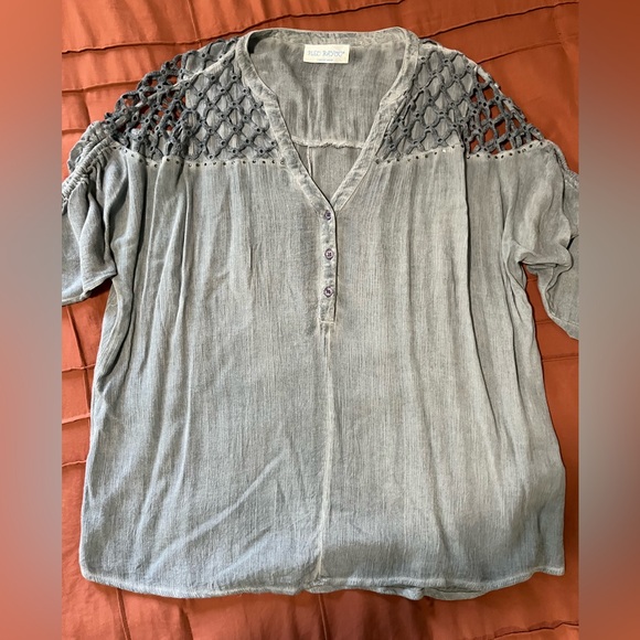 Blue Bayou Tops - Boutique Blue XL Oversized Women's Top